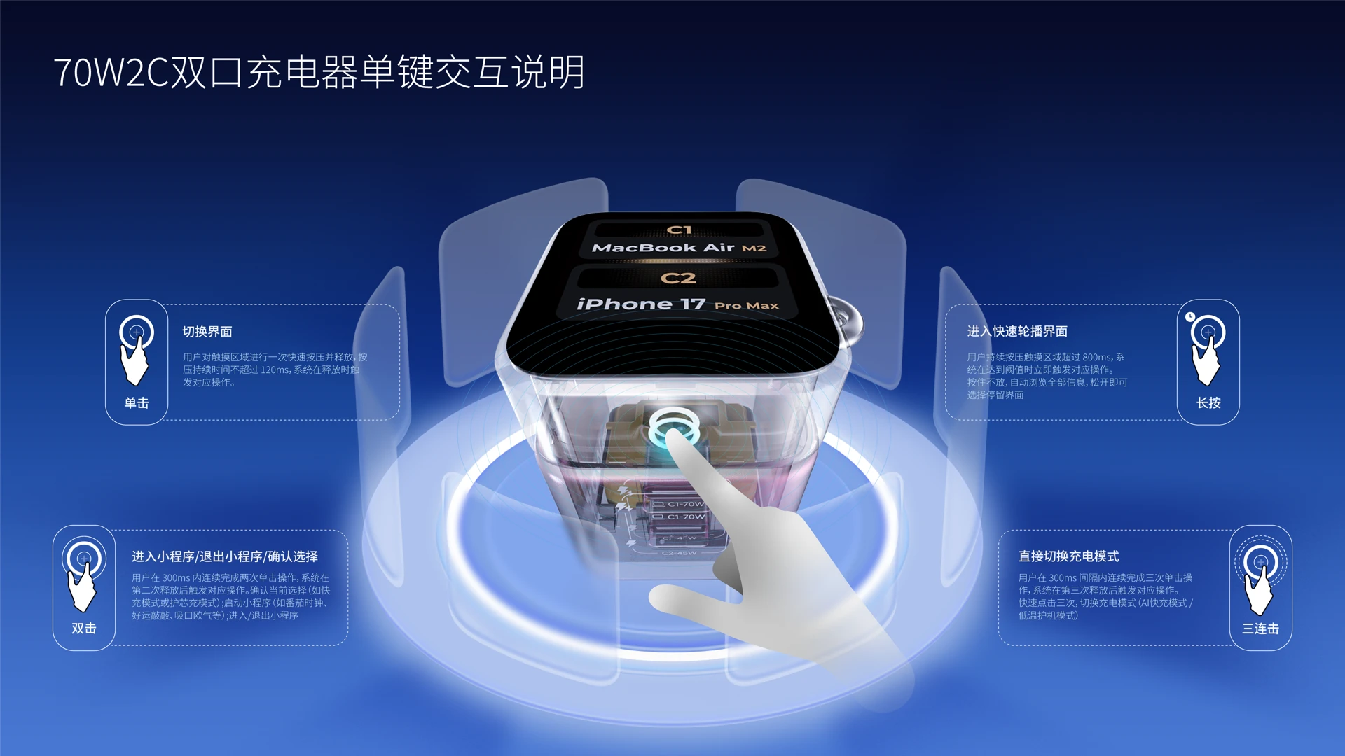 70W2C 单键交互说明